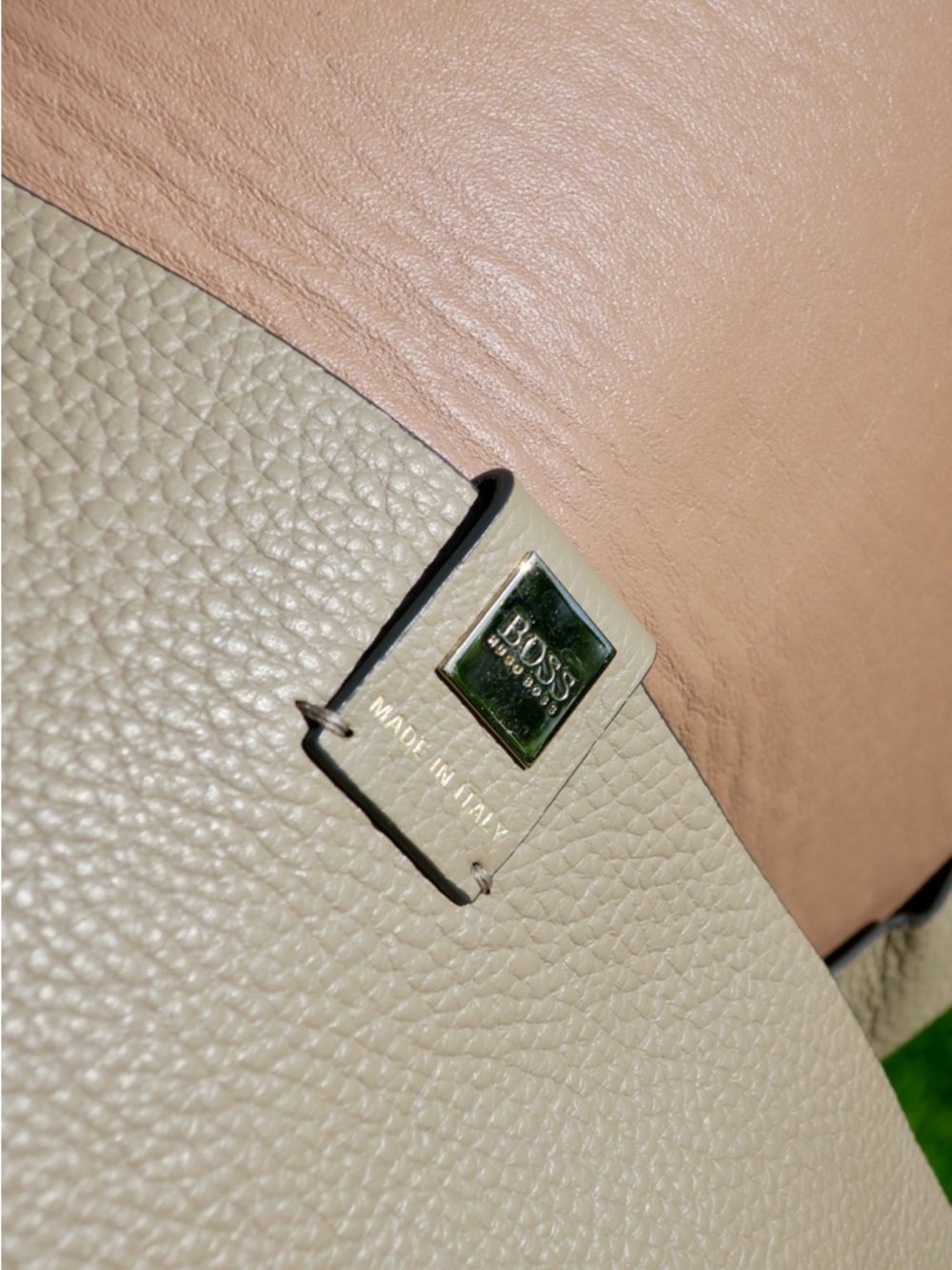 Hugo Boss Taupe Leather Clutch – Blush Interior | Gold Hardware - Picture 7 of 10